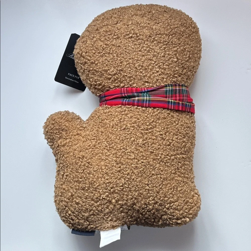 Brooks Brothers Holiday Dog Faux Fur Sherpa Throw Pillow